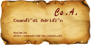 Csanádi Adrián névjegykártya